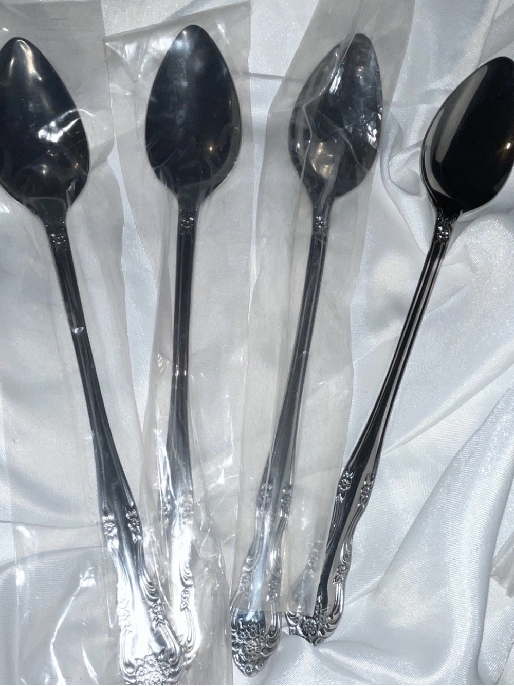 Vintage Rogers Stanley Roberts DREAM ROSE Iced Tea Spoons Stainless Steel Lot 4